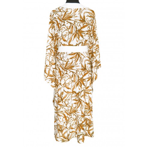 Image of Tropics - Royal Brown Kimono (Off-White)