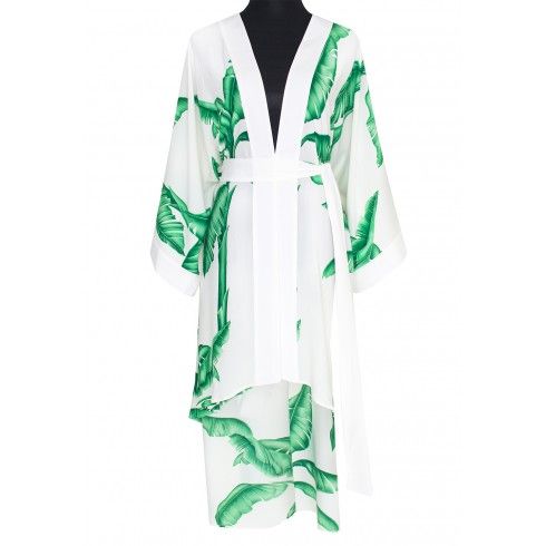 Jungle - White Palm Kimono...