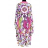 Tulum - Colorful Dreamcatchers Kimono (Neon Pink), Kaftan, robe, resort wear, Beach cover up