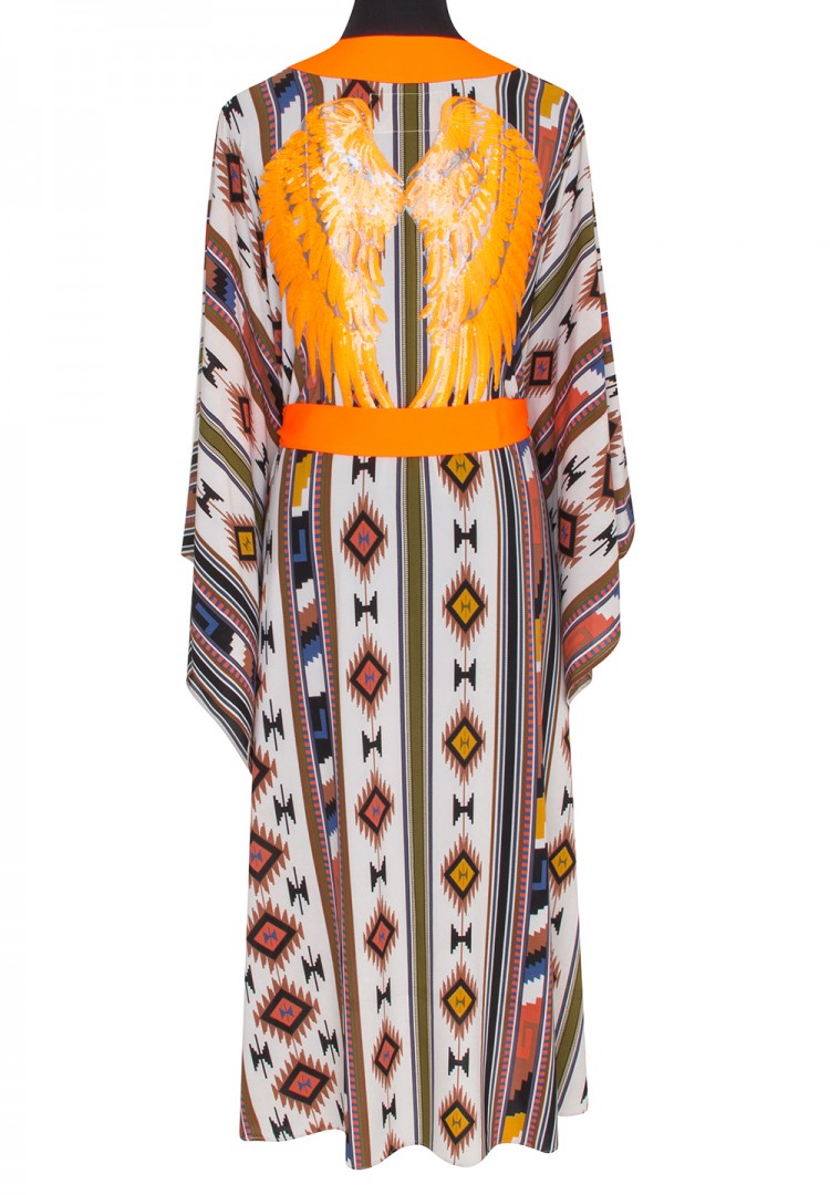 Boho - Orange Navajo Kimono Wings (Neon Orange)