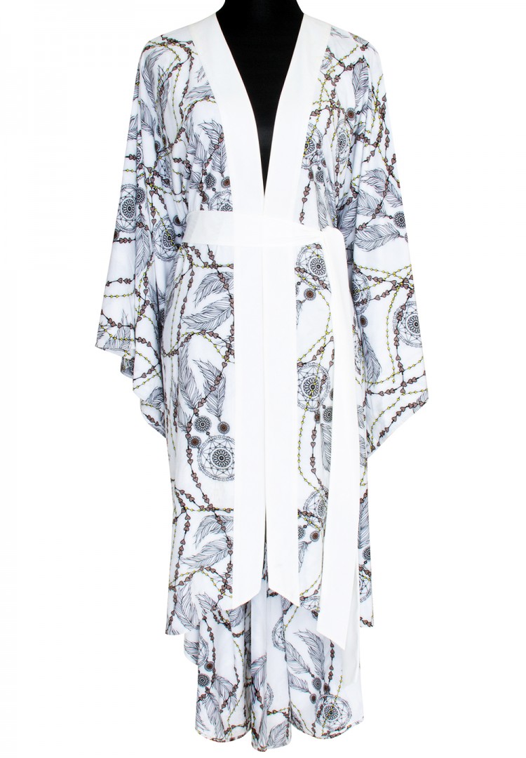 Buy Tulum - Kimono (Off-White) - Long | cover up, Kaftan, Dubai