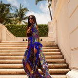 Siciliana - Valentina Maxi Split Kaftan (Royal Blue)