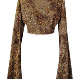 Safari - Leopardini Angel Cut Crop Top