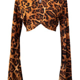 Safari - Bronze Leo Angel Cut Crop Top