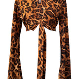 Safari - Bronze Leo Angel Cut Crop Top