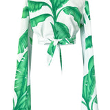 Jungle - White Palm Angel Cut Crop Top