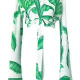 Jungle - White Palm Angel Cut Crop Top