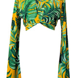 Jungle - Monstera Yellow Angel Cut Crop Top
