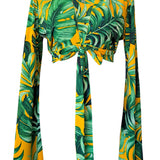 Jungle - Monstera Yellow Angel Cut Crop Top