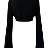 Monochrome - Black Angel Cut Crop Top