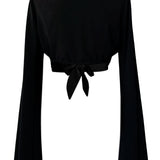 Monochrome - Black Angel Cut Crop Top