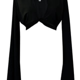 Monochrome - Black Angel Cut Crop Top