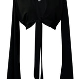 Monochrome - Black Angel Cut Crop Top