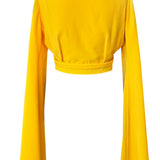 Monochrome - Yellow Angel Cut Crop Top
