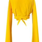 Monochrome - Yellow Angel Cut Crop Top