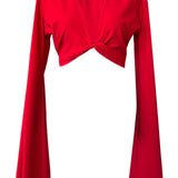 Monochrome - Red Angel Cut Crop Top