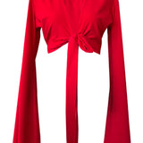 Monochrome - Red Angel Cut Crop Top