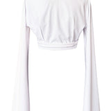 Monochrome - White Angel Cut Crop Top