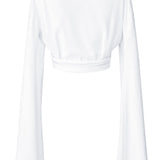 Monochrome - White Angel Cut Crop Top