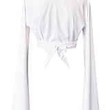 Monochrome - White Angel Cut Crop Top