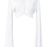 Monochrome - White Angel Cut Crop Top