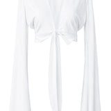 Monochrome - White Angel Cut Crop Top