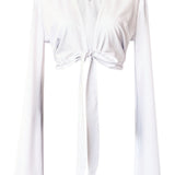 Monochrome - White Angel Cut Crop Top