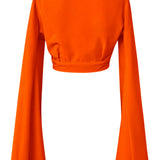 Monochrome - Orange Angel Cut Crop Top