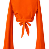 Monochrome - Orange Angel Cut Crop Top