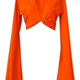 Monochrome - Orange Angel Cut Crop Top