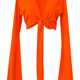 Monochrome - Orange Angel Cut Crop Top