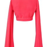 Monochrome - Raspberry Angel Cut Crop Top