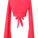 Monochrome - Raspberry Angel Cut Crop Top