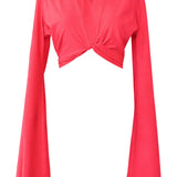 Monochrome - Raspberry Angel Cut Crop Top