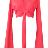Monochrome - Raspberry Angel Cut Crop Top