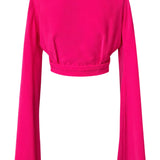 Monochrome - Hot Pink Angel Cut Crop Top