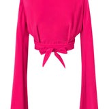 Monochrome - Hot Pink Angel Cut Crop Top