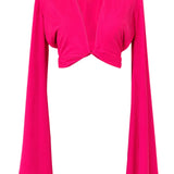 Monochrome - Hot Pink Angel Cut Crop Top