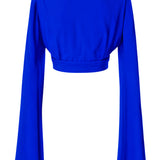 Monochrome - Cobalt Angel Cut Crop Top