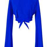 Monochrome - Cobalt Angel Cut Crop Top