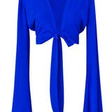 Monochrome - Cobalt Angel Cut Crop Top