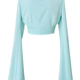 Monochrome - Azure Angel Cut Crop Top