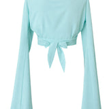 Monochrome - Azure Angel Cut Crop Top