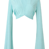 Monochrome - Azure Angel Cut Crop Top