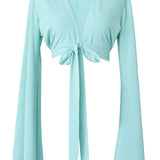 Monochrome - Azure Angel Cut Crop Top