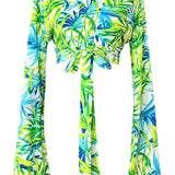 Euphoria - Paradise Palm Angel Cut Crop Top