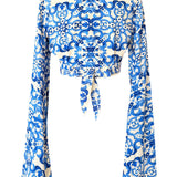 Siciliana - Azzurro Flow Angel Cut Crop Top