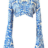 Siciliana - Azzurro Flow Angel Cut Crop Top