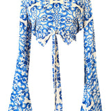 Siciliana - Azzurro Flow Angel Cut Crop Top