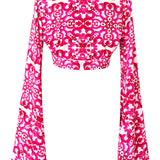 Siciliana - Fuchsia Flow Angel Cut Crop Top